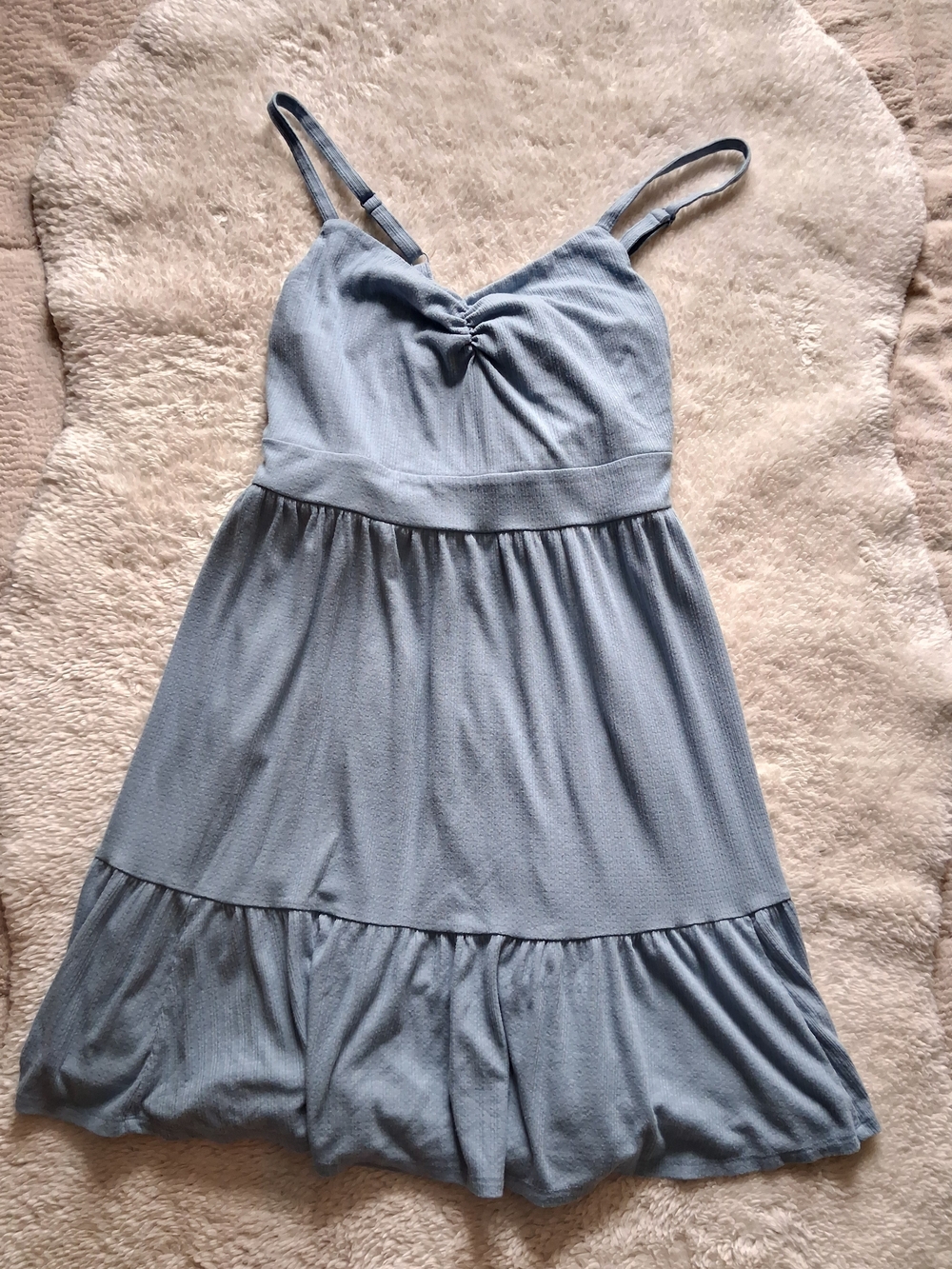 torrid Light Blue Backless Tiered Sundress with Adjustable Straps